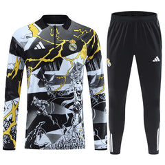 Real Madrid x Marvel Zipper Sweatshirt Kit(Top+Pants) Black 2025/26 