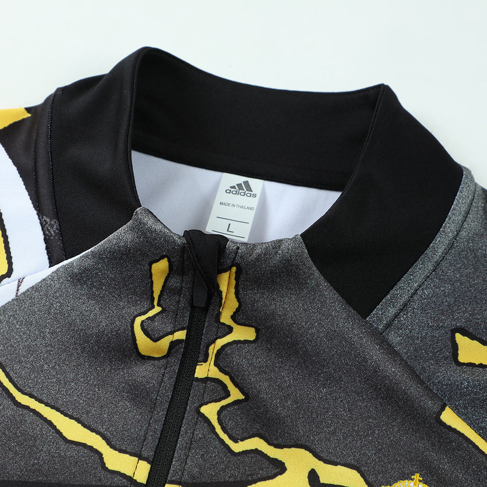 Real Madrid x Marvel Zipper Sweatshirt Kit(Top+Pants) Black 2025/26 
