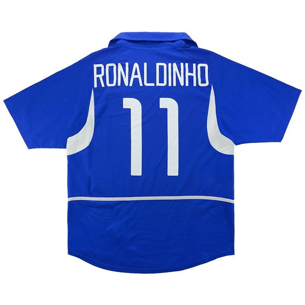 Ronaldinho #11 Retro Brazil Away Jersey World Cup 2002 
