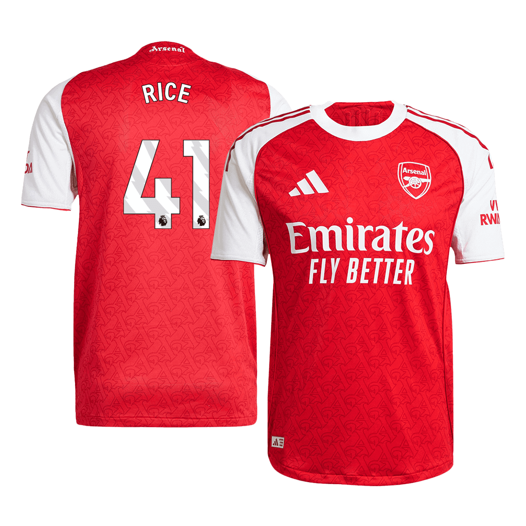 RICE #41 Arsenal Home Match Jersey Player Version 2025/26 