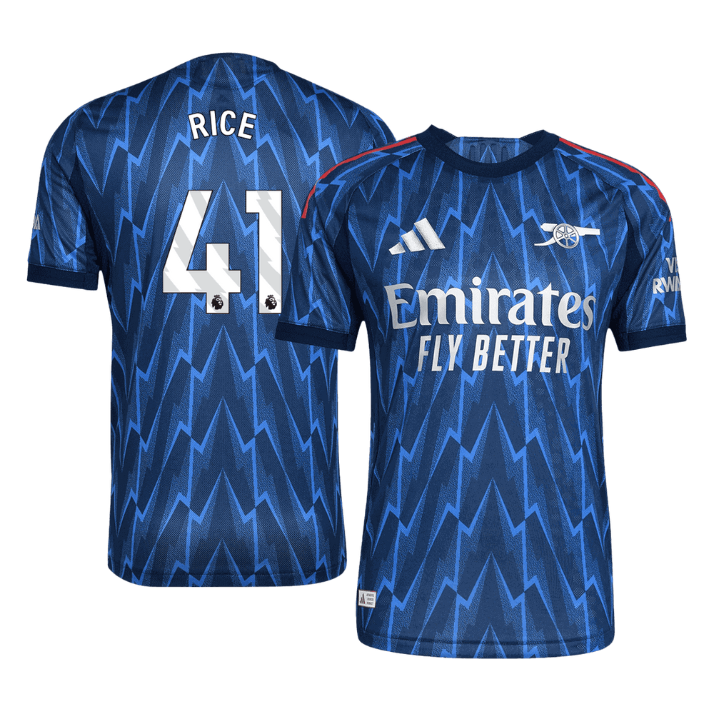 RICE #41 Arsenal Away Match Jersey Player Version 2025/26 