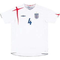 Gerrard #4 Retro England Home Jersey World Cup 2006 