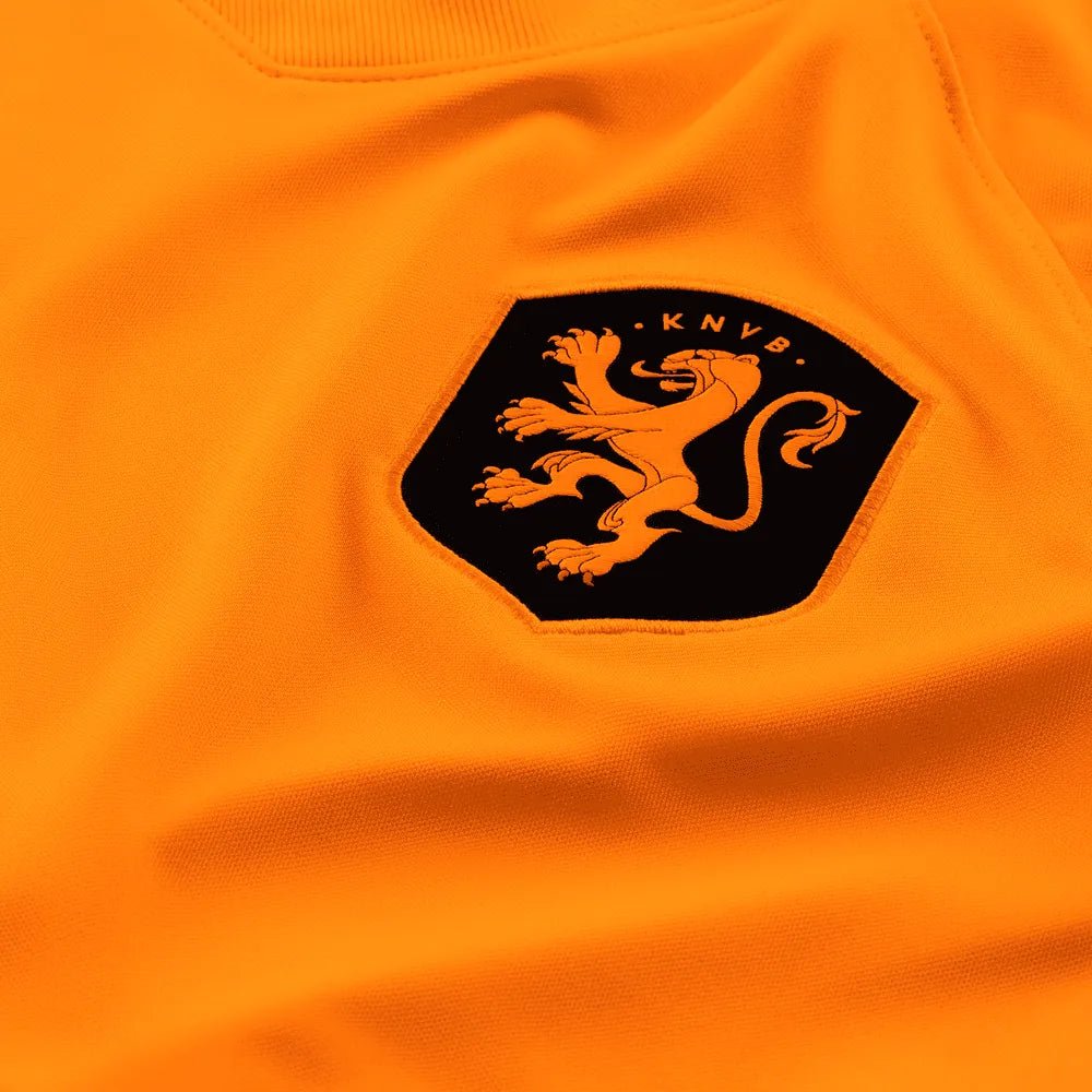 Netherlands Women's EC22 Home Soccer Jersey - Total Orange-Black 