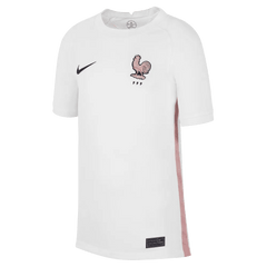 2022-23 France Away Youth Soccer Jersey White-Pink Glaze-Blue 