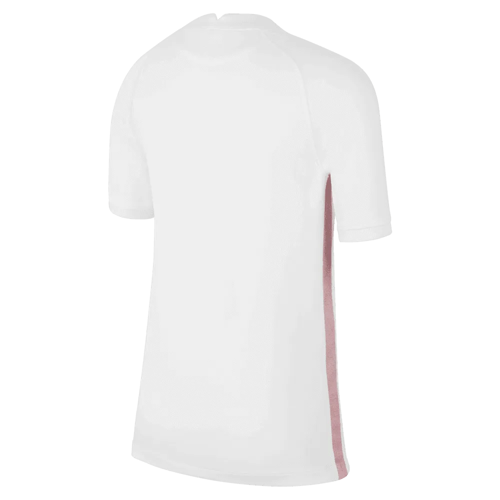 2022-23 France Away Youth Soccer Jersey White-Pink Glaze-Blue 