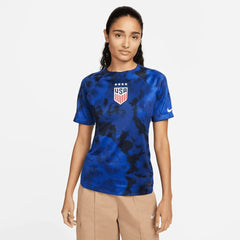 2022-23 USA Away Women 4 Star Soccer Jersey Bright Blue-White 