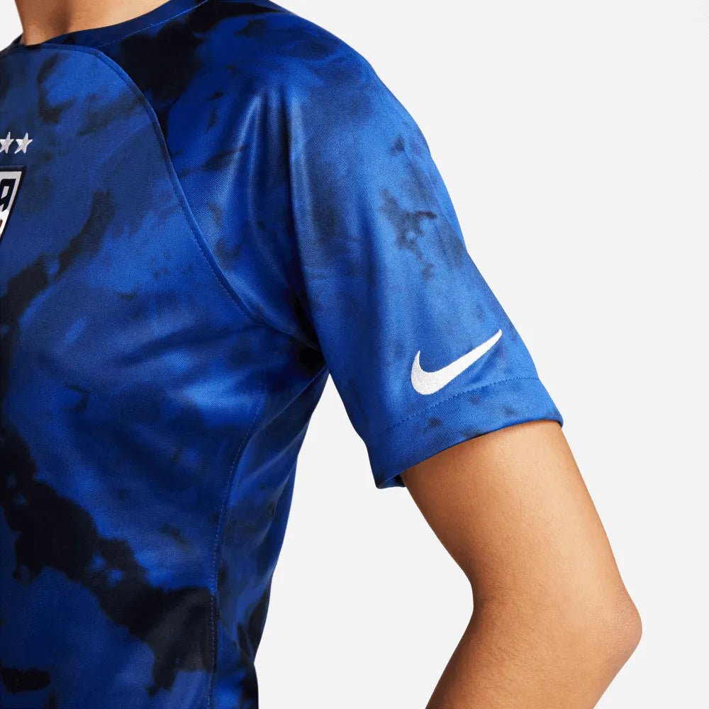 2022-23 USA Away Women 4 Star Soccer Jersey Bright Blue-White 