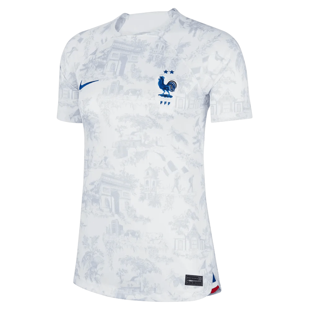 2022-23 France Women's Away Soccer Jersey - White Royal