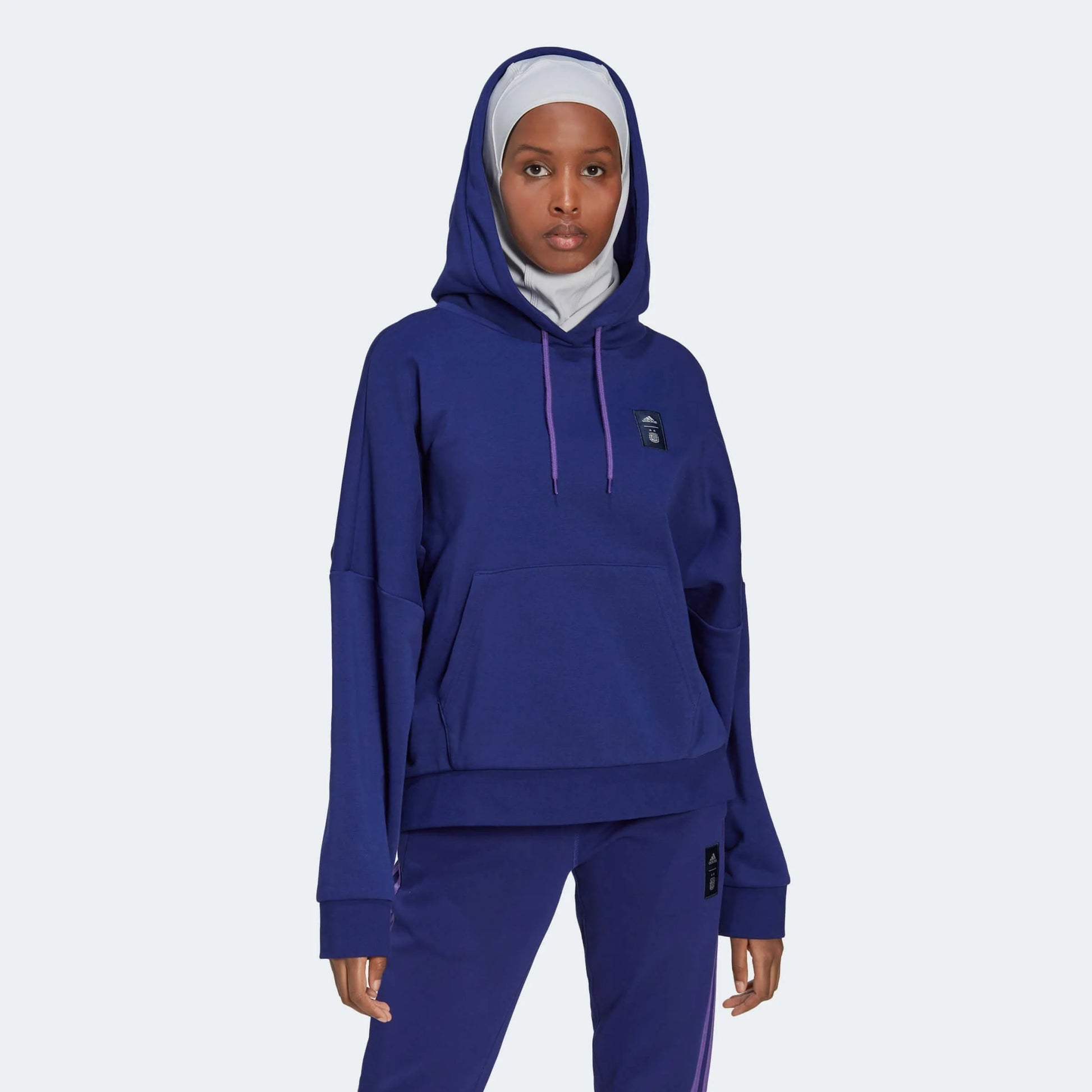 2022-23 Argentina Women's 3 Stripe Hoody Legacy Indigo 