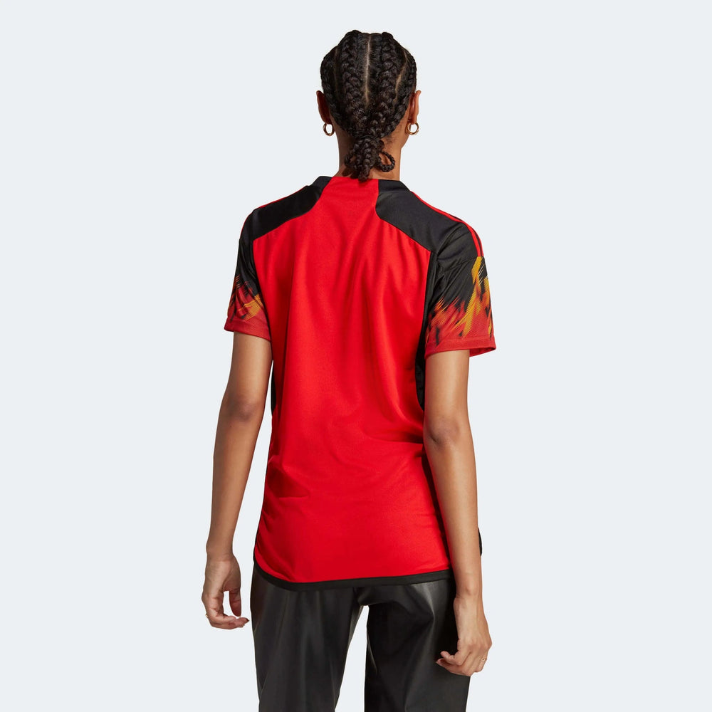 2022-23 Belgium Women's Home Soccer Jersey - Red-Black