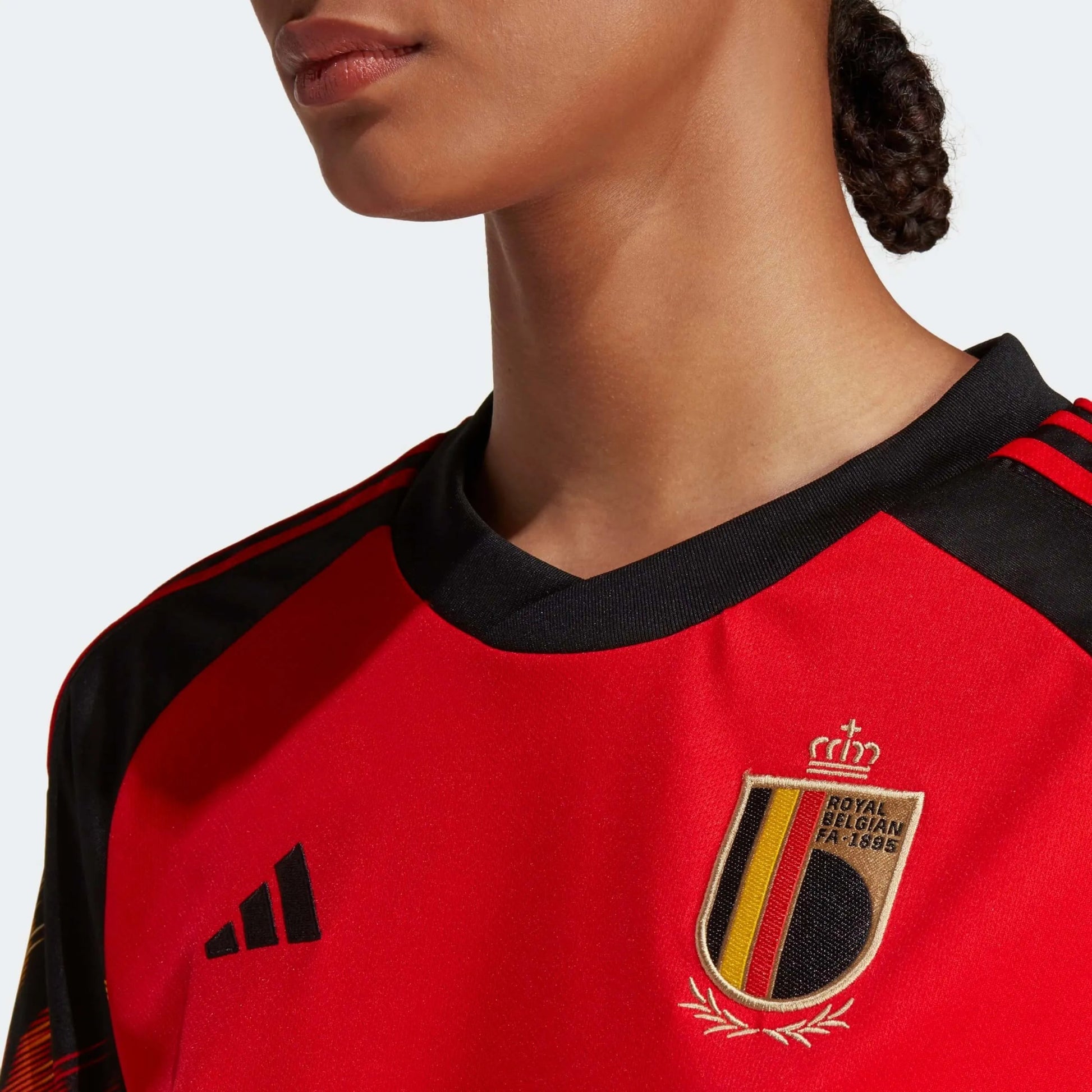 2022-23 Belgium Women's Home Soccer Jersey - Red-Black