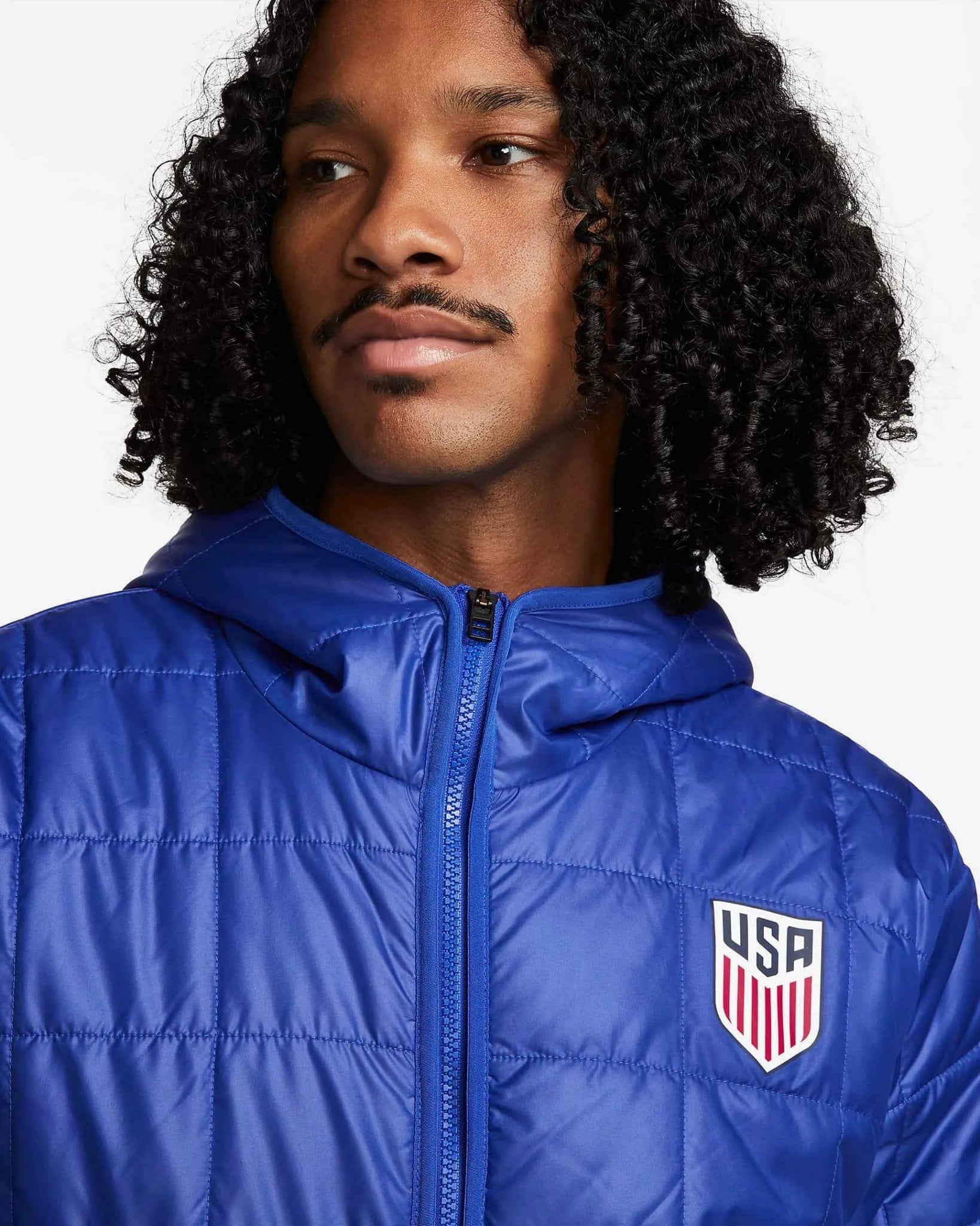 2023 USA Men's Fleece-Lined Hooded Jacket 