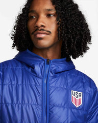 2023 USA Men's Fleece-Lined Hooded Jacket 