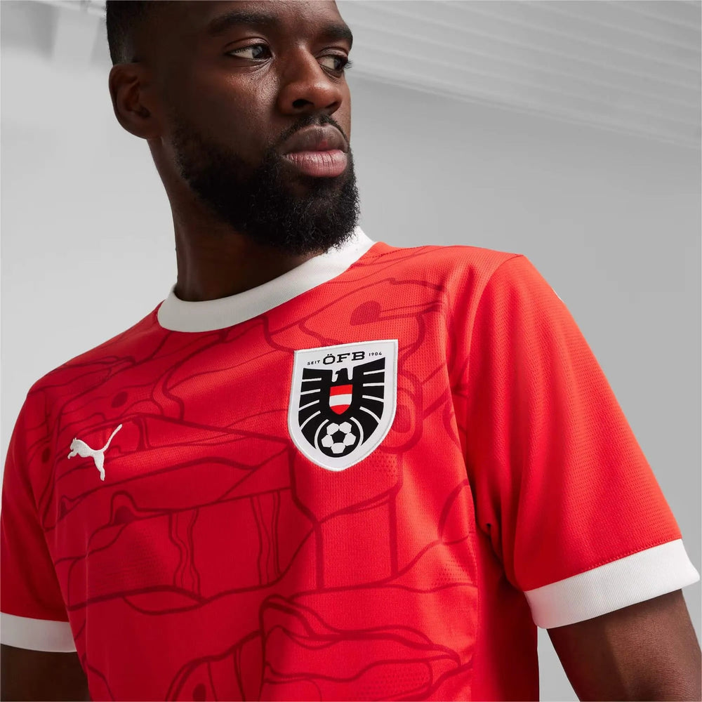 2024-25 Austria Men's Stadium Home Soccer Jersey