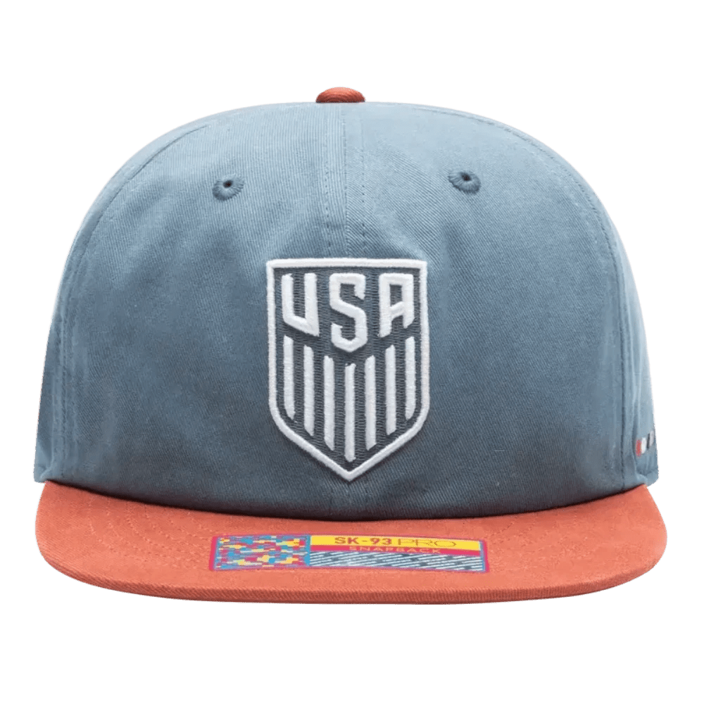 Fan Ink Collection USA Swingman Snapback Hat Light Blue/Orange 