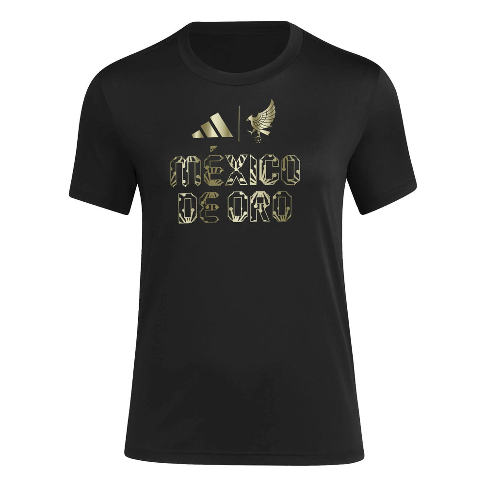 2025 Mexico Women's De Oro HOB Tee Black / Soccr-Mxs-Sxa 