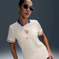 2025 France Women's Stadium Away Soccer Jersey Pale Ivory/Bright Blue/Light Madder Root 