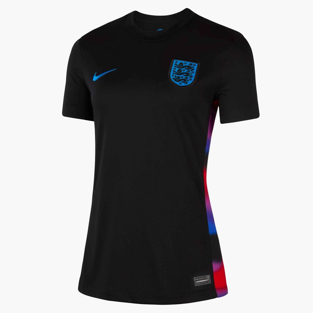 2025 England Women's Stadium Away Soccer Jersey Black/Light Photo Blue 