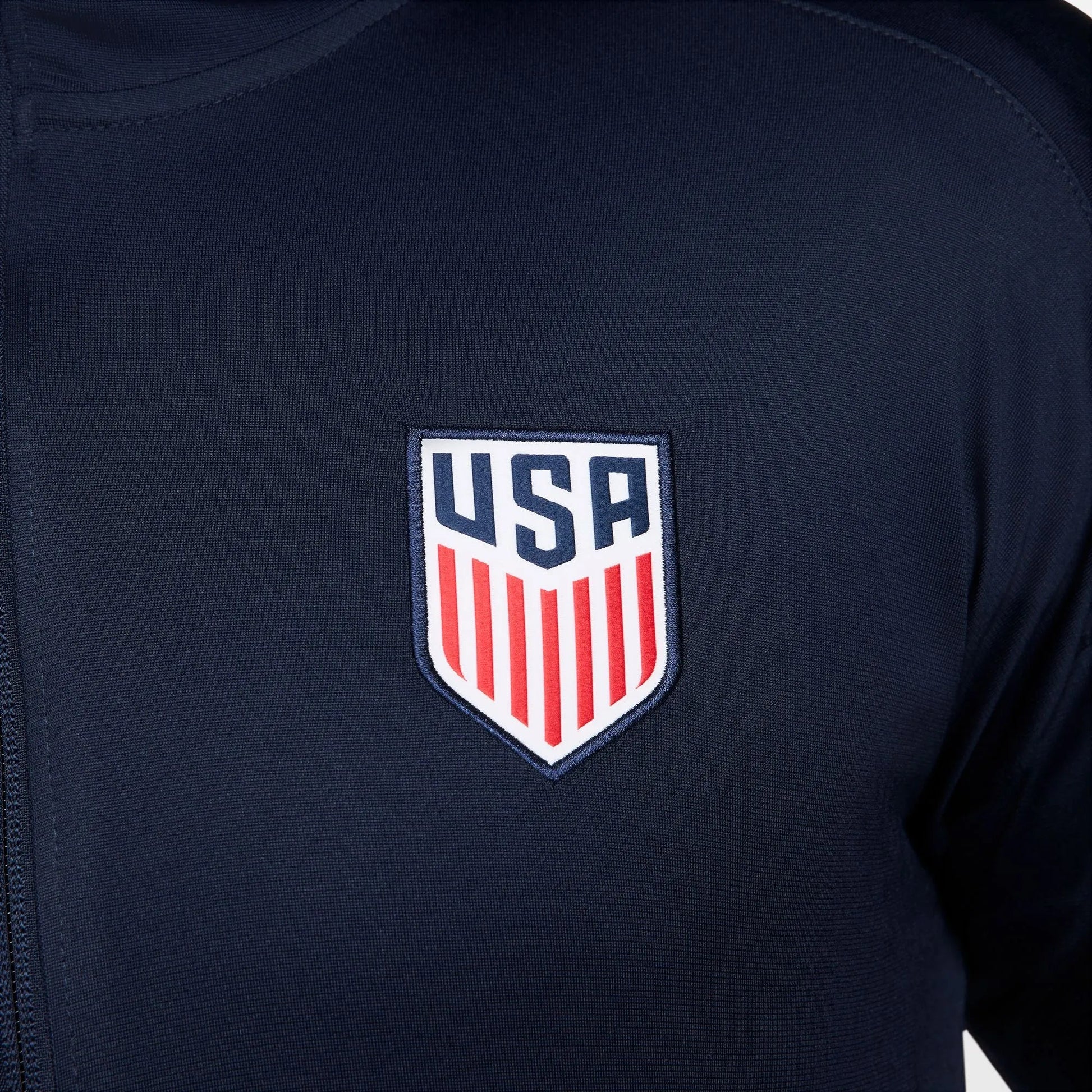 2024-25 USA Men's Strike Hoodie Track Jacket Obsidian/Sport Red/White 