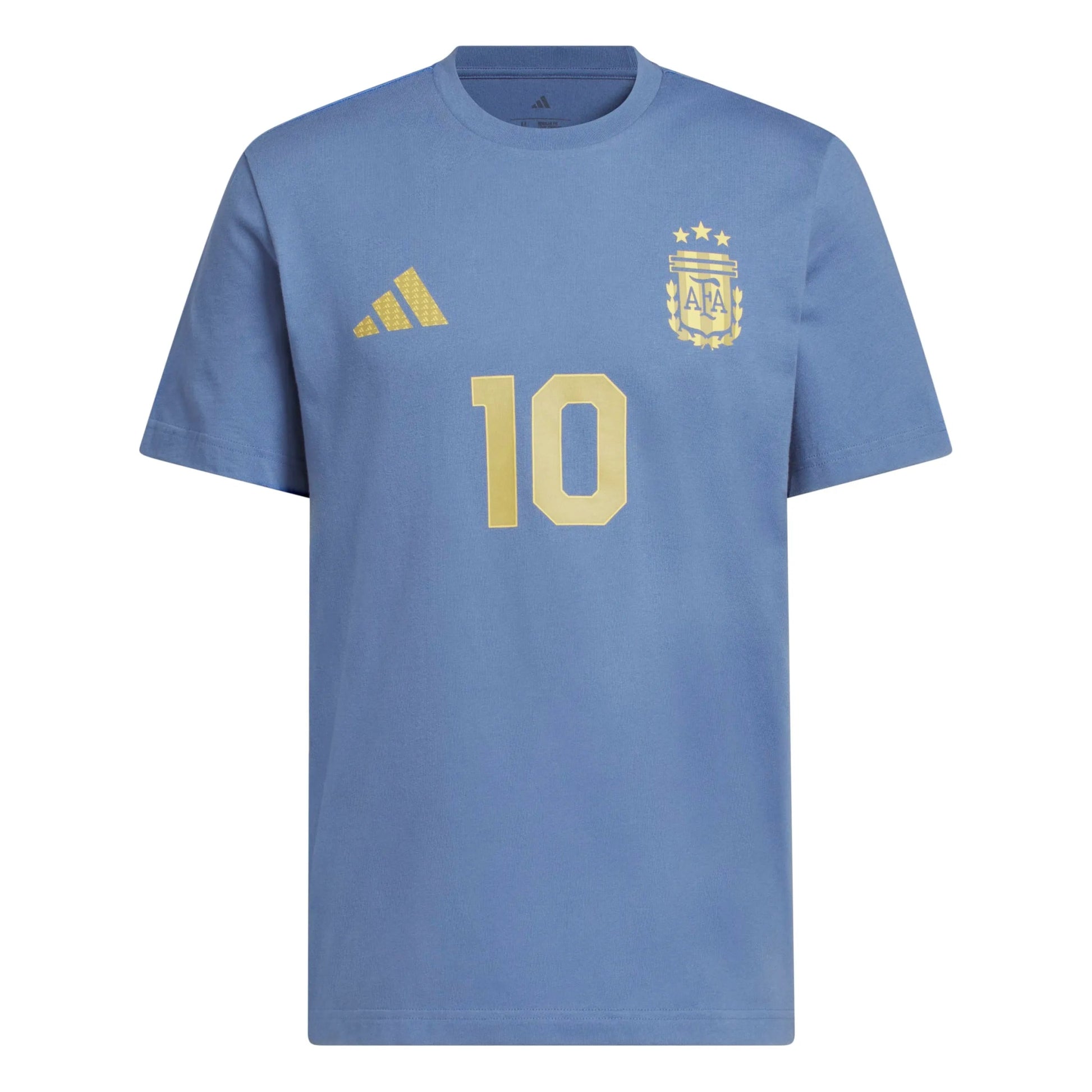 2026 Argentina Men's Messi Name And Number Tee Crew Blue 