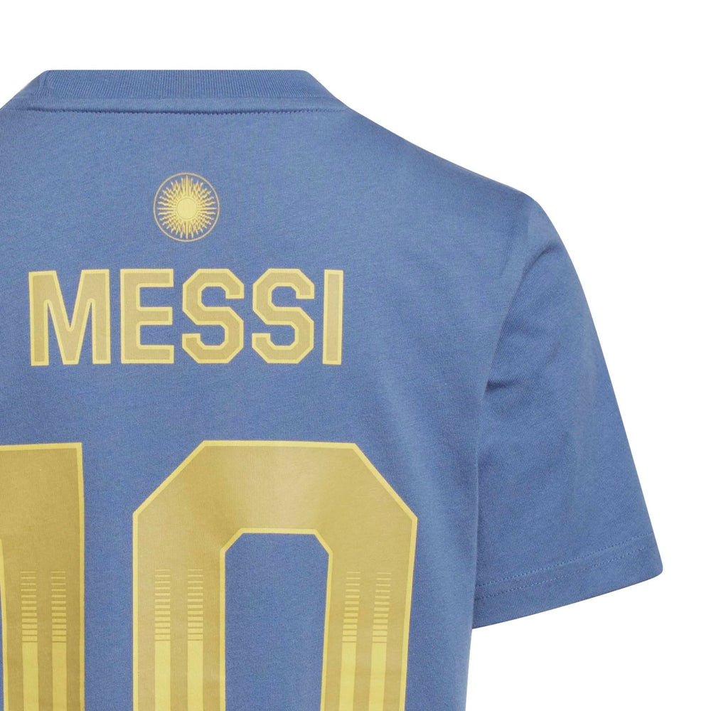 2026 Argentina Youth Messi Name And Number Tee Crew Blue 