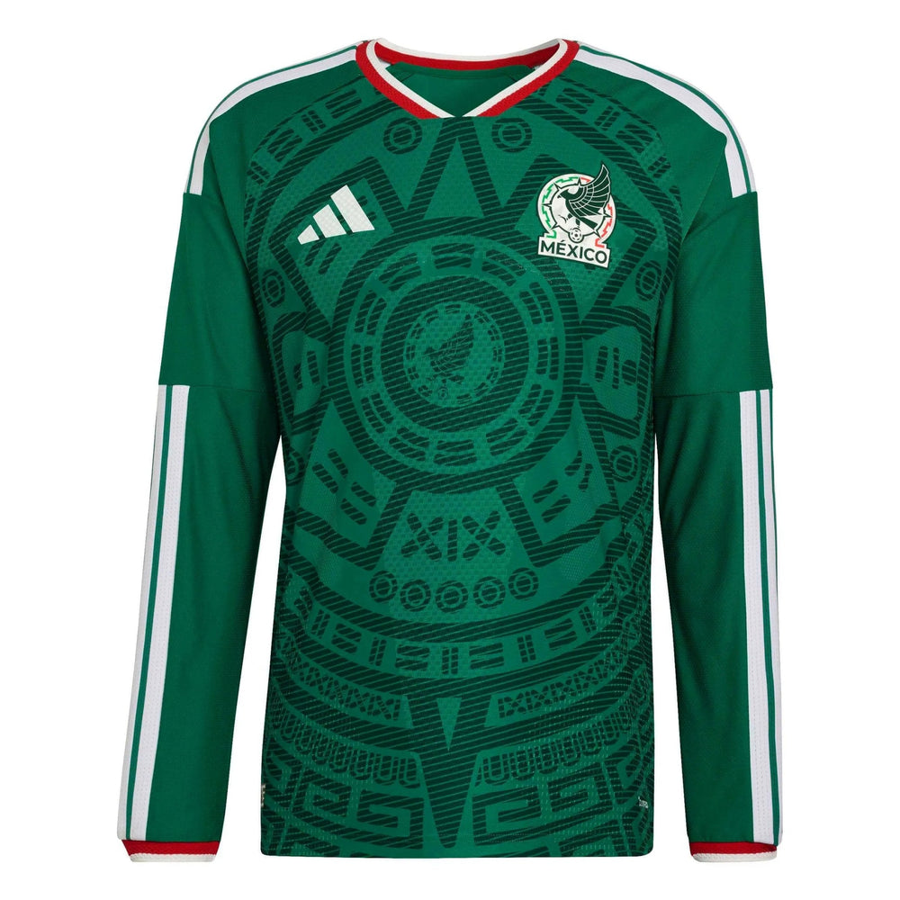 2026 Mexico Men's Authentic Home Long-Sleeve Soccer Jersey Bold Green 
