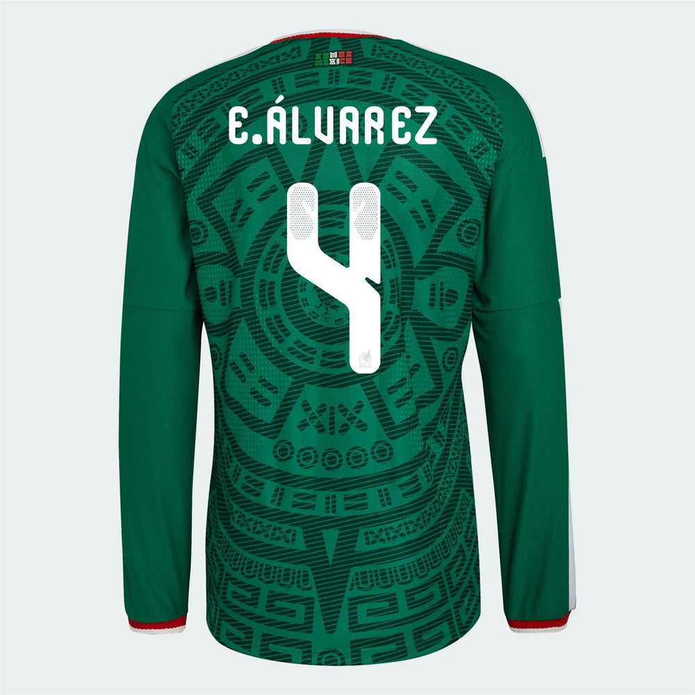 2026 Mexico Men's Authentic Home Long-Sleeve Soccer Jersey Bold Green 
