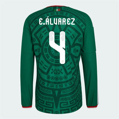 2026 Mexico Men's Authentic Home Long-Sleeve Soccer Jersey Bold Green 