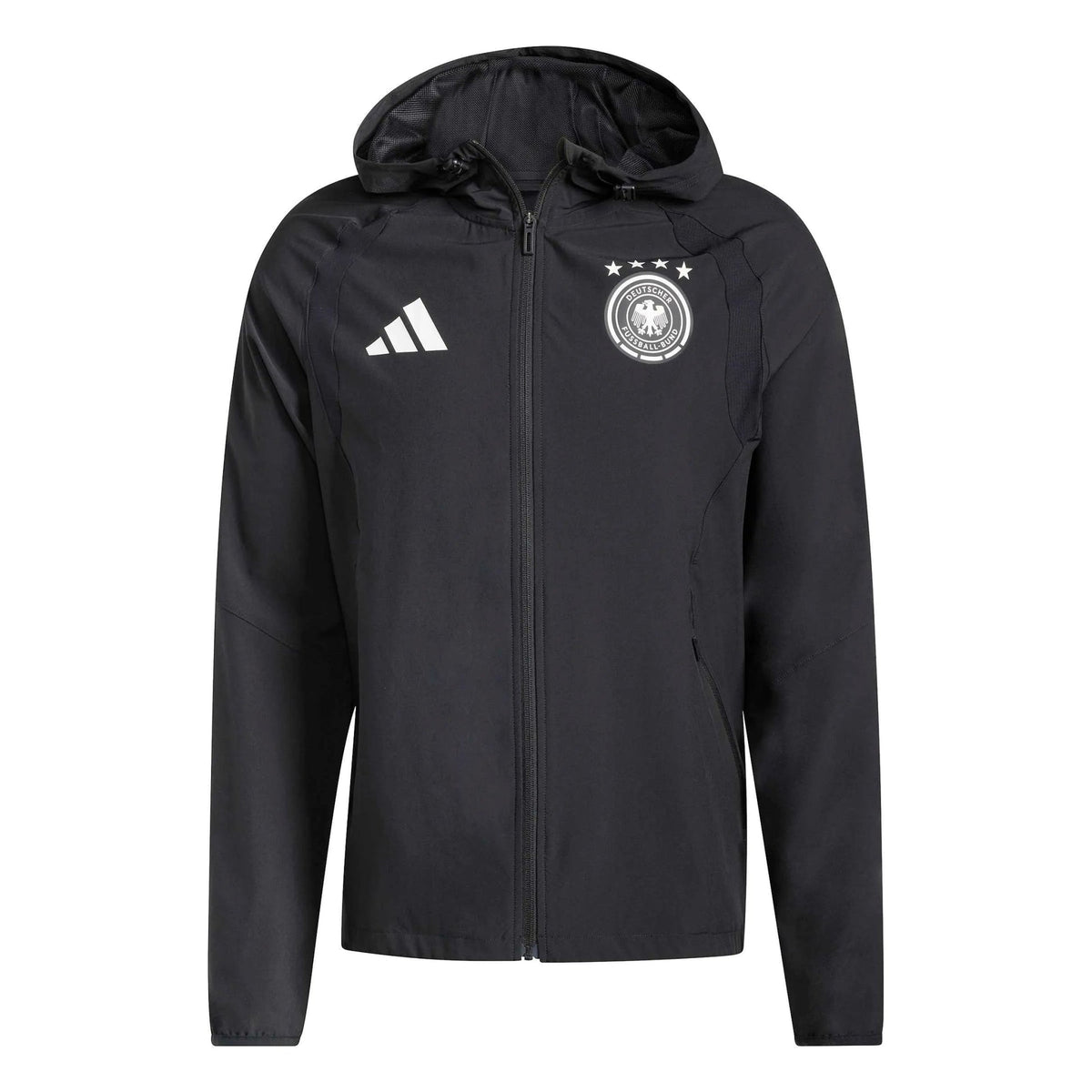 2026 Germany Men's Tiro Travel Full Zip Windbreaker Black 