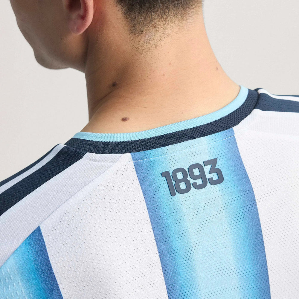 2026 Argentina Men's Authentic Home Long-Sleeve Soccer Jersey White / Icey Blue / Light Blue 