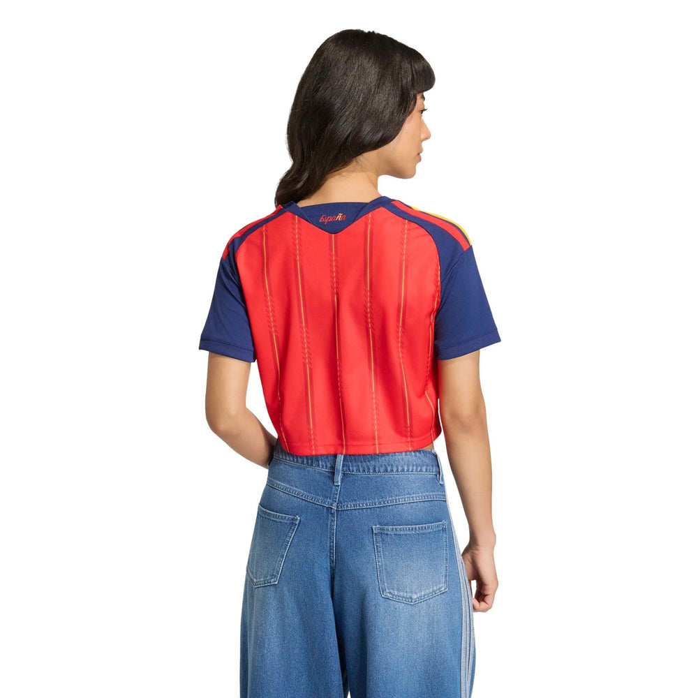 2026 Spain Women's Stadium Home Cropped Soccer Jersey Vivid Red 