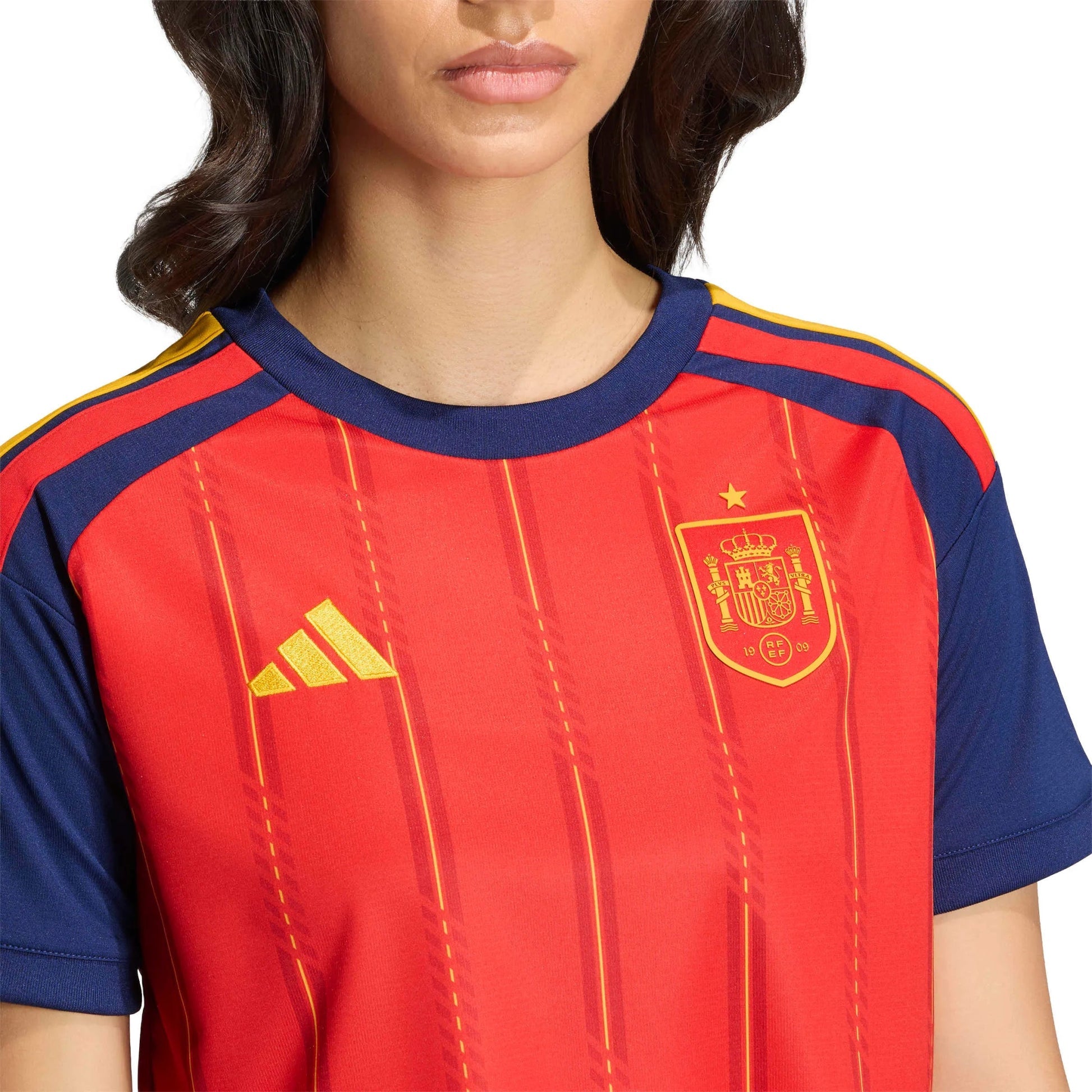 2026 Spain Women's Stadium Home Cropped Soccer Jersey Vivid Red 