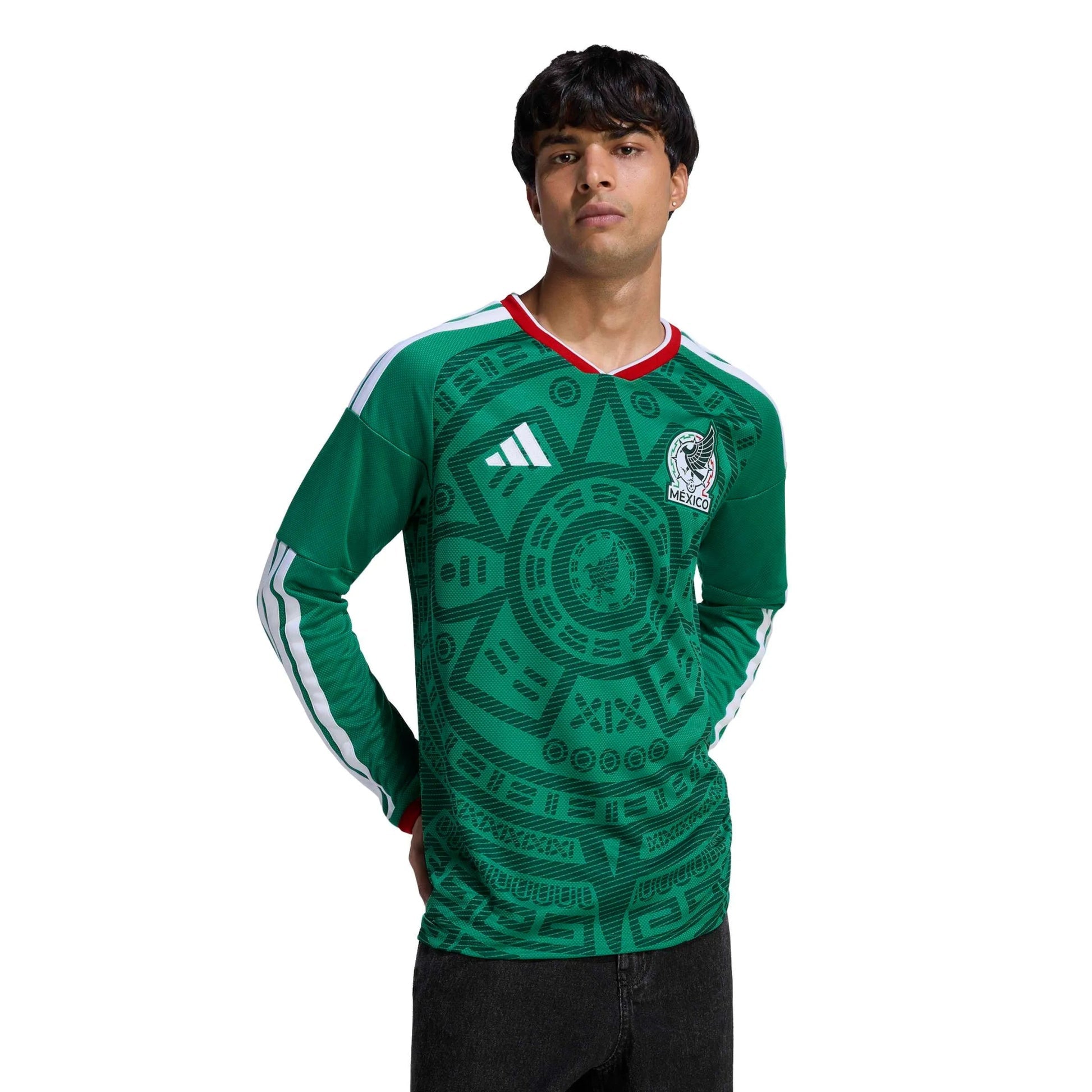 2026 Mexico Men's Stadium Home Long-Sleeve Soccer Jersey Bold Green 