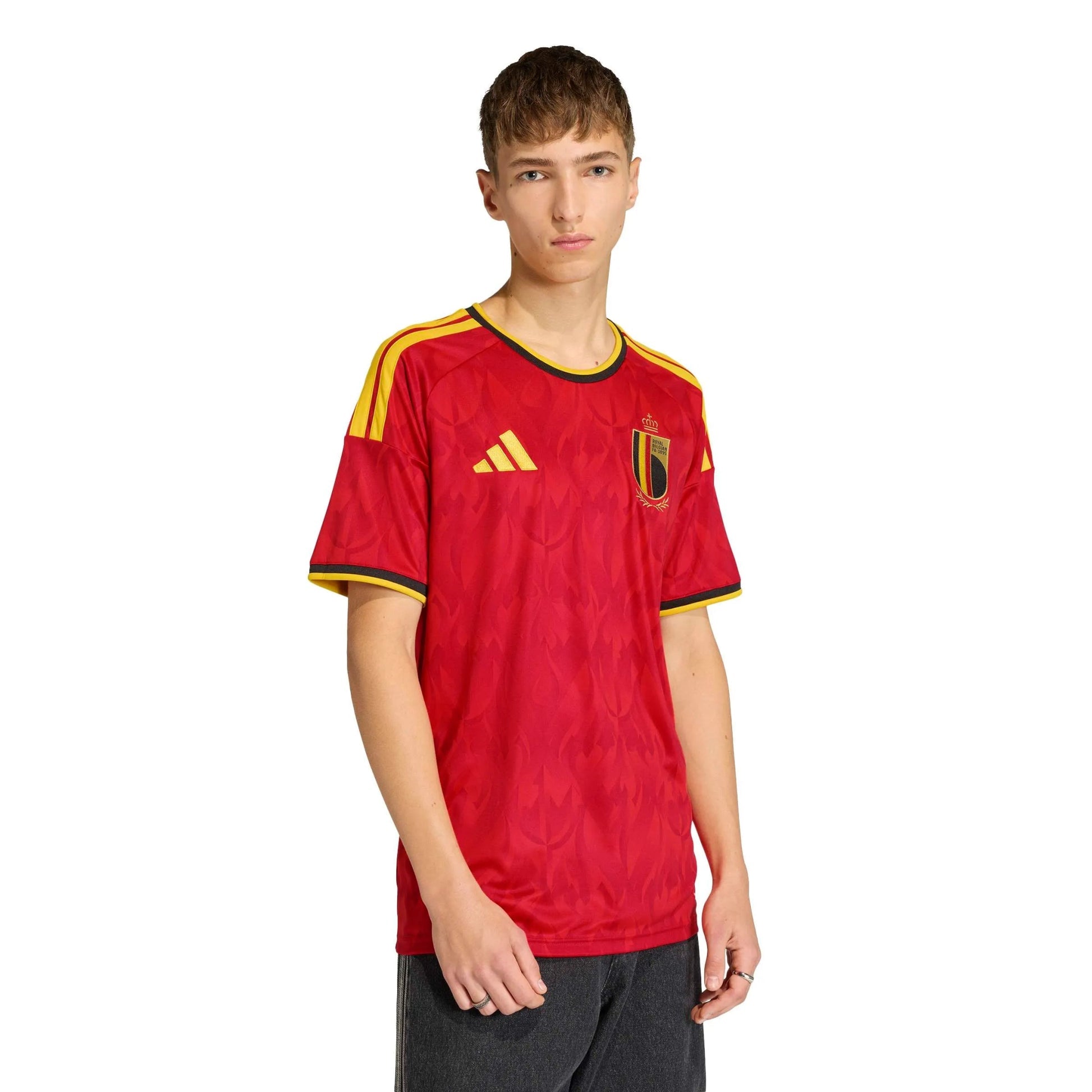 2026 Belgium Men's Stadium Home Soccer Jersey Red / Bold Gold 