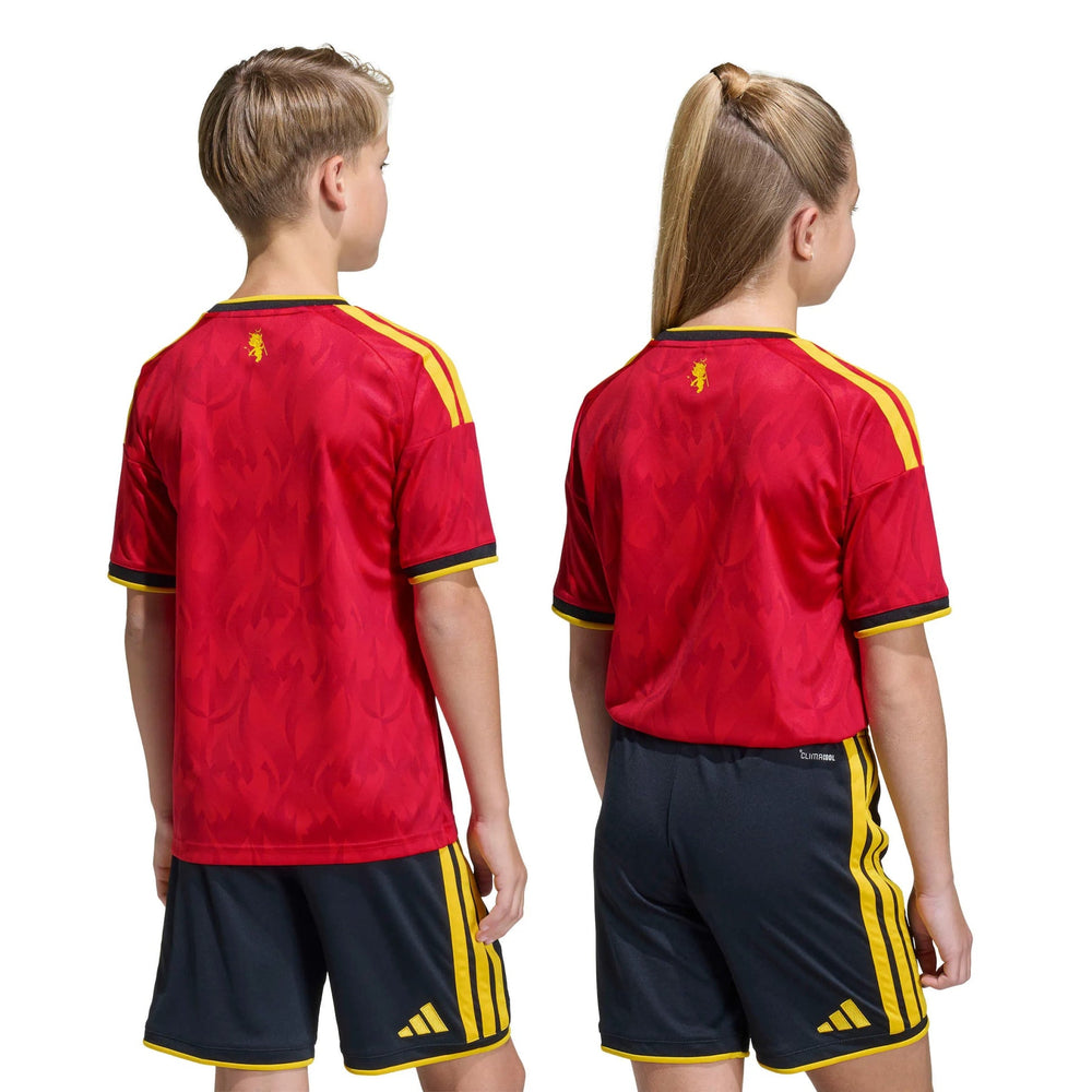2026 Belgium Youth Stadium Home Soccer Jersey Red / Bold Gold 