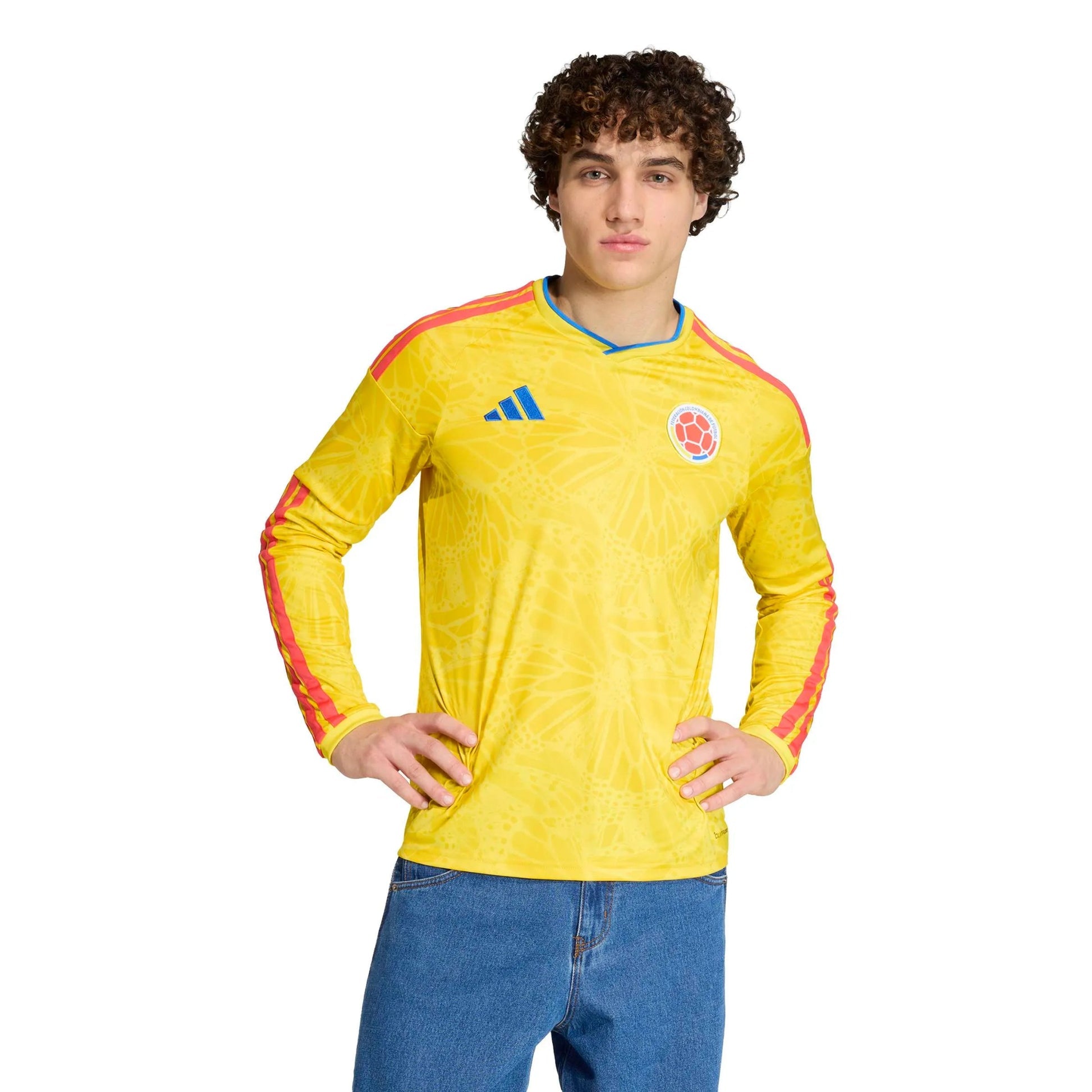 2026 Colombia Men's Stadium Home Long-Sleeve Soccer Jersey Impact Yellow 