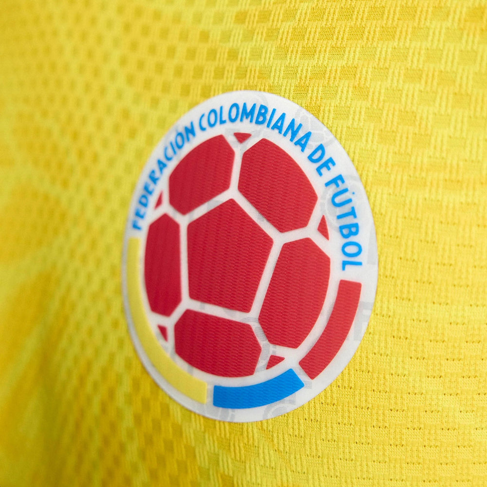 2026 Colombia Men's Authentic Home Long-Sleeve Soccer Jersey Impact Yellow 