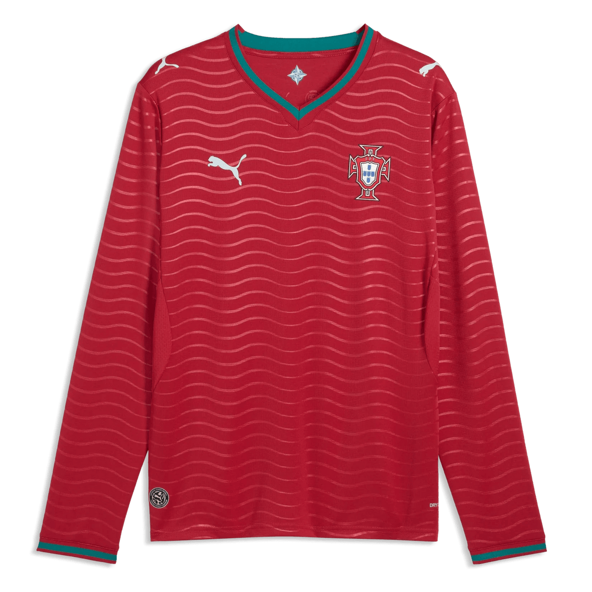 2026 Portugal Men's Stadium Home Long-Sleeve Soccer Jersey Club Red-Green Lagoon 