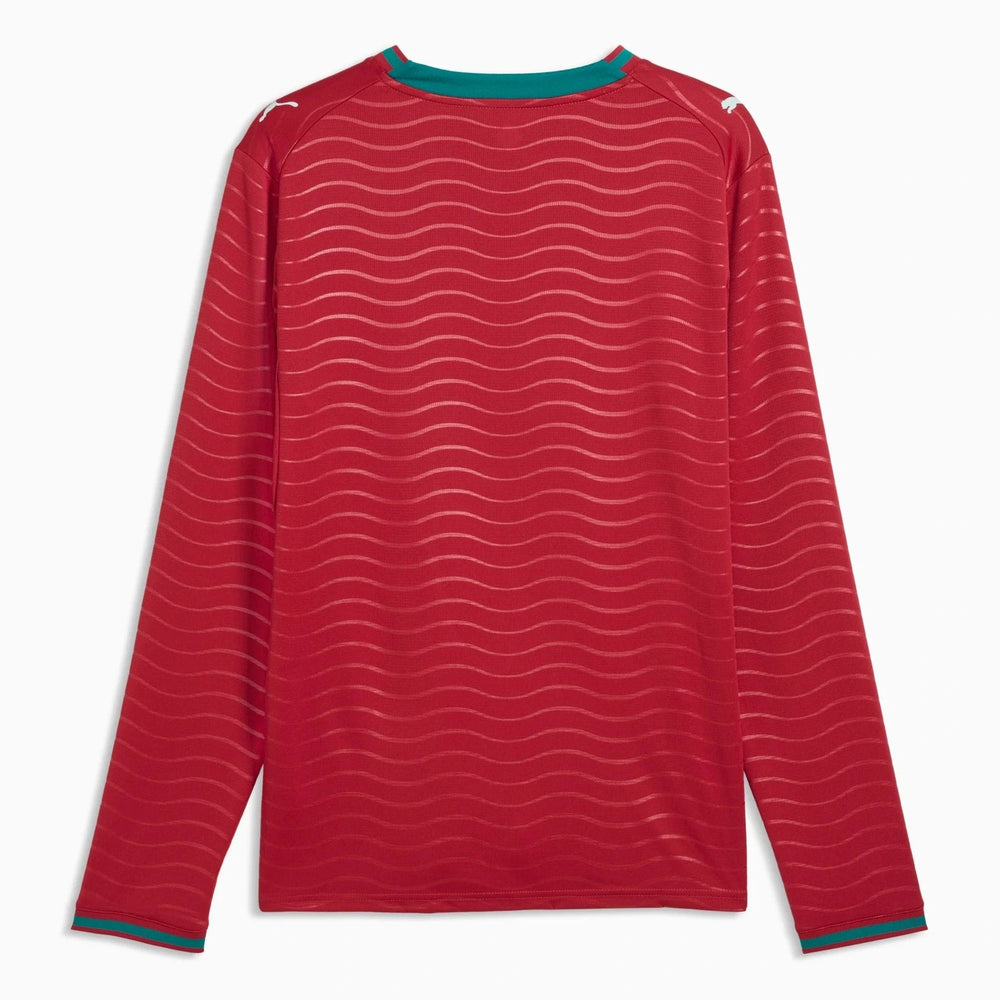 2026 Portugal Men's Stadium Home Long-Sleeve Soccer Jersey Club Red-Green Lagoon 
