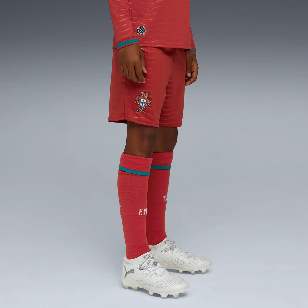 2026 Portugal Youth Stadium Home Shorts Club Red-Green Lagoon 