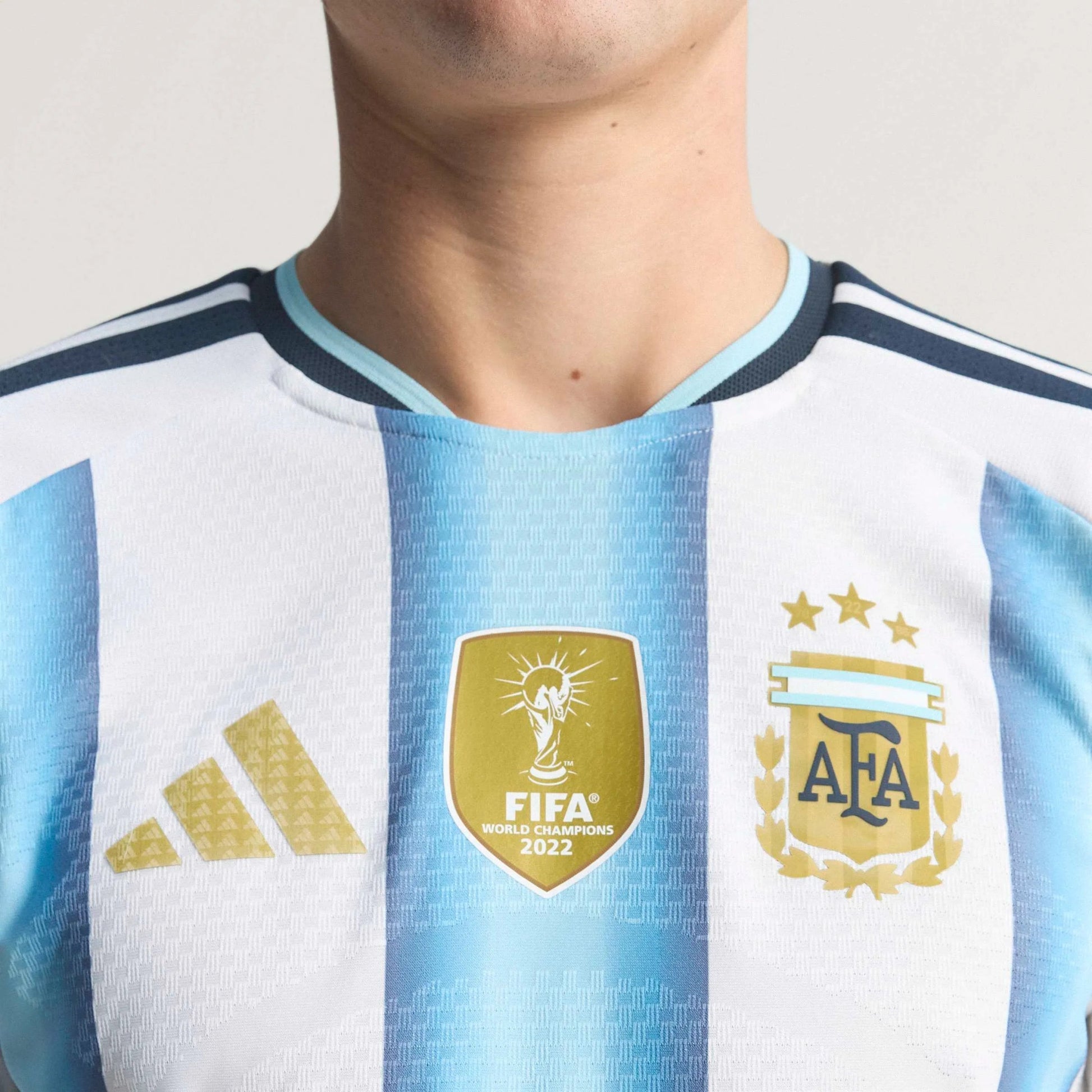 2026 Argentina Men's Authentic Home Soccer Jersey White / Icey Blue / Light Blue 