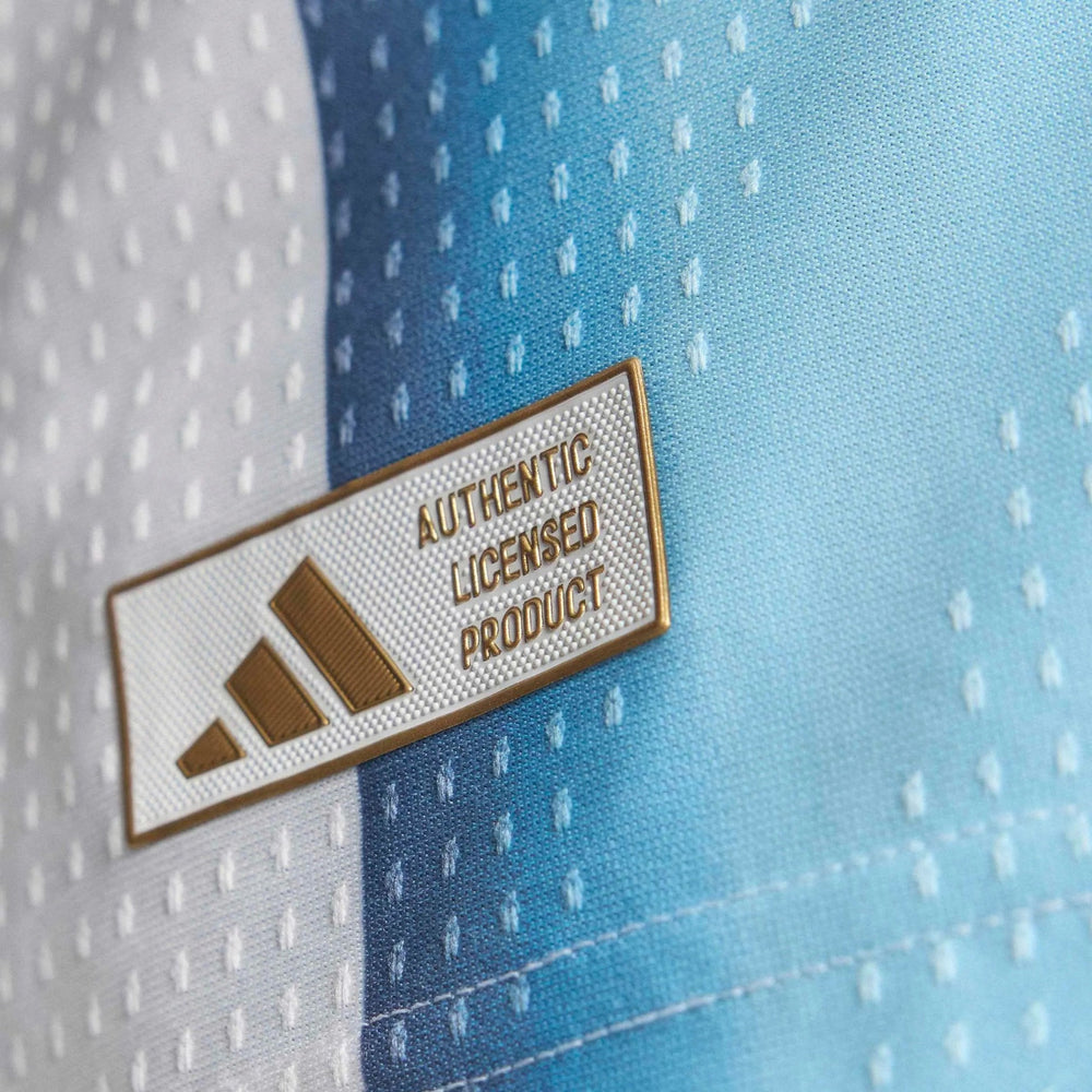 2026 Argentina Men's Authentic Home Messi #10 Soccer Jersey White / Icey Blue / Light Blue 