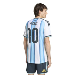 2026 Argentina Men's Authentic Home Messi #10 Soccer Jersey White / Icey Blue / Light Blue 