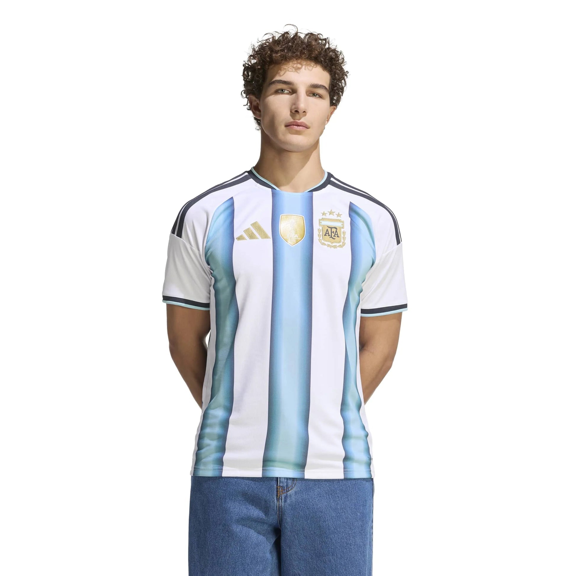 2026 Argentina Men's Stadium Home Soccer Jersey White / Icey Blue / Light Blue 