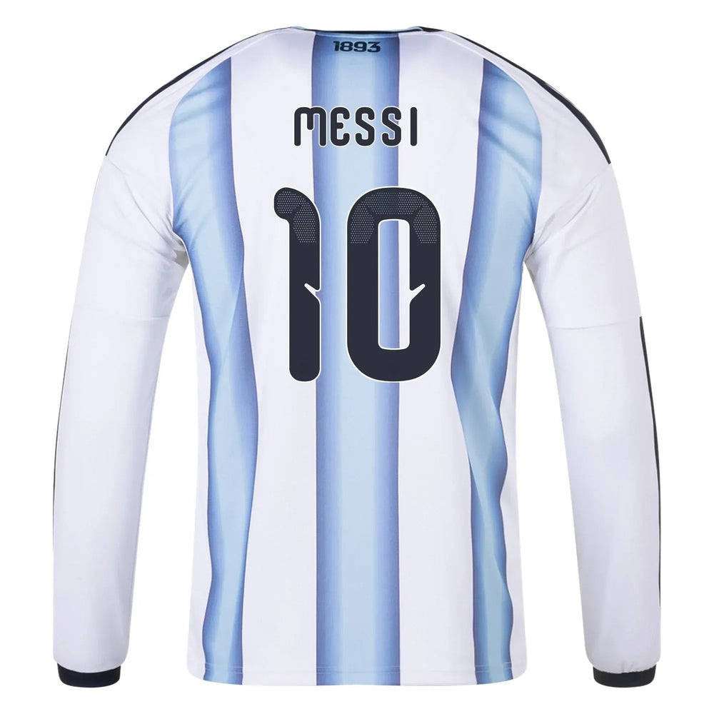 2026 Argentina Men's Stadium Home Long-Sleeve Soccer Jersey White / Icey Blue / Light Blue 