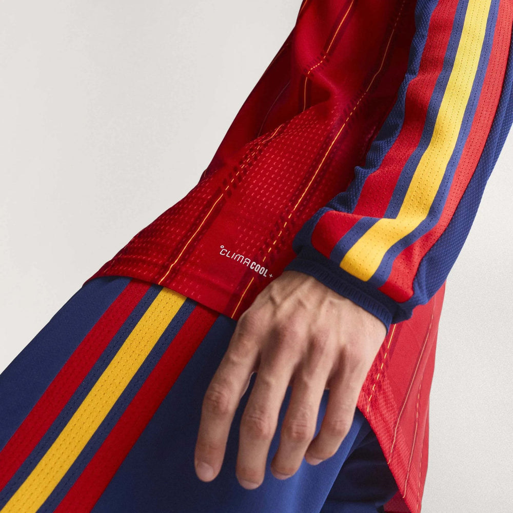 2026 Spain Men's Authentic Home Long-Sleeve Soccer Jersey Vivid Red 