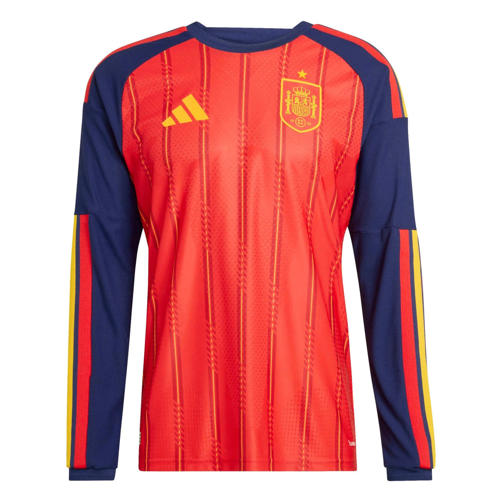 2026 Spain Men's Authentic Home Long-Sleeve Soccer Jersey Vivid Red 