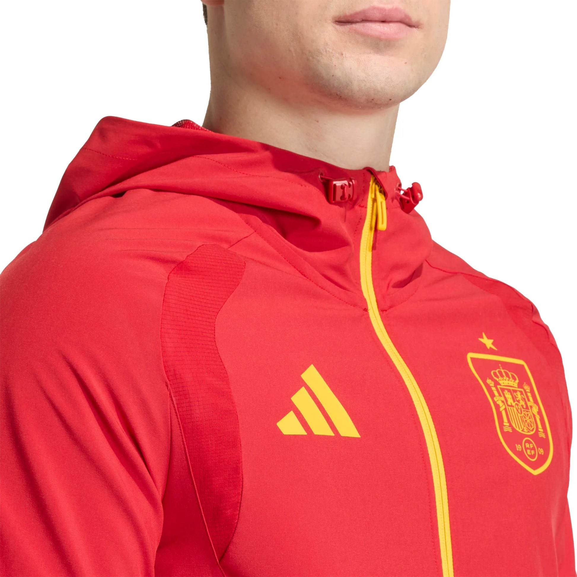 2026 Spain Men's Tiro Travel Full Zip Windbreaker Team Power Red 2 