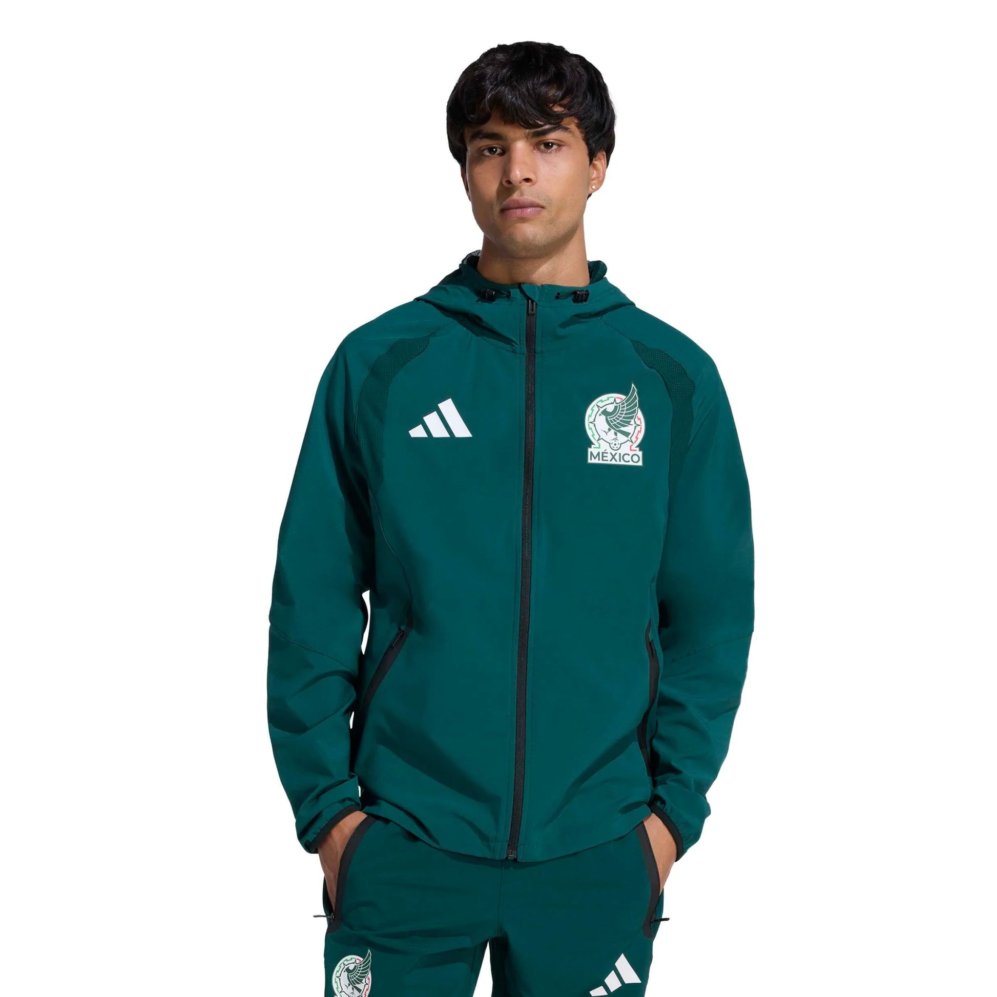 2026 Mexico Men's Tiro Travel Full Zip Windbreaker Aurora Ivy 