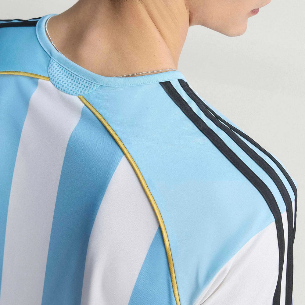 2006 Argentina Men's Retro Stadium Home Soccer Jersey White / Clear Blue 